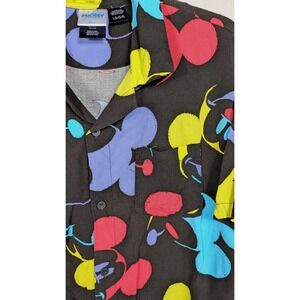 Disney Mickey Mouse Heads Mens Rayon Shirt Bold‎ Multicolor Large Hawaiian Style